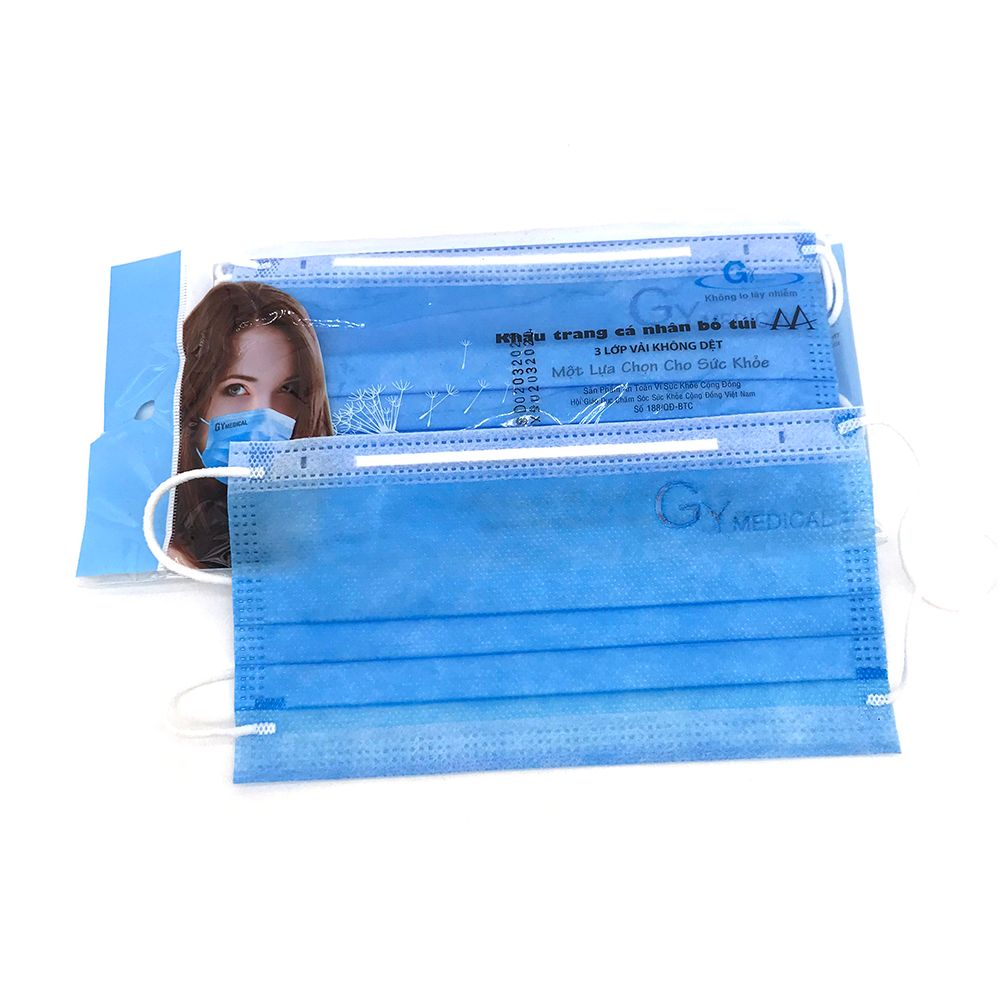 Khẩu Trang Y Tế 3 Lớp - Màu Xanh (5 Cái)