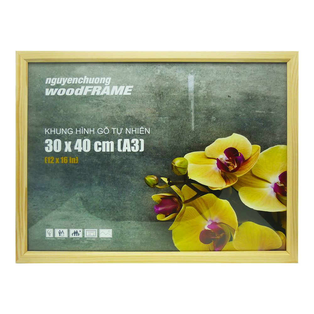 Khung Hình Gỗ Tự Nhiên, Khung Bằng Khen 30x 40cm Nguyên Chương