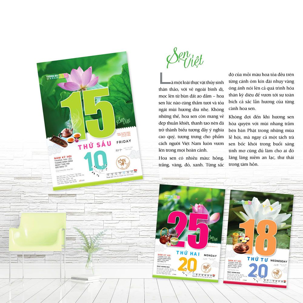 Lịch Siêu Cực Đại Đặc Biệt Sen Việt - Kỷ Hợi 2019