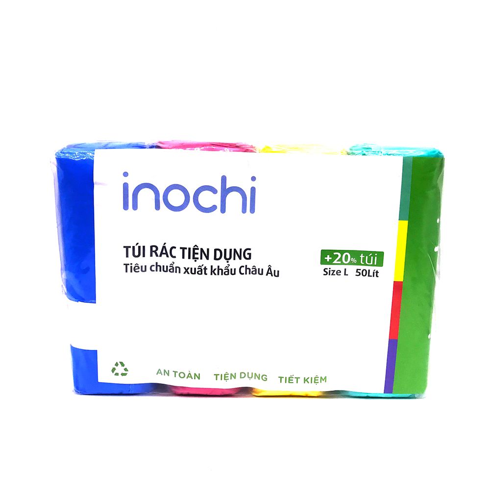 Lốc 4 Túi Rác Tiện Dụng Inochi Đủ Màu Size L (19 Túi)