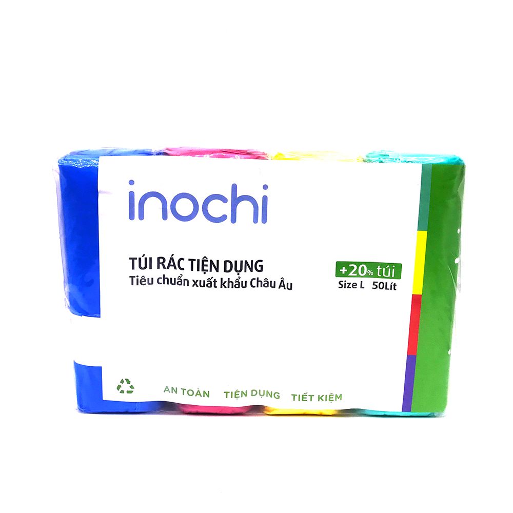  Lốc 4 Túi Rác Tiện Dụng Inochi Đủ Màu Size L (19 Túi) 