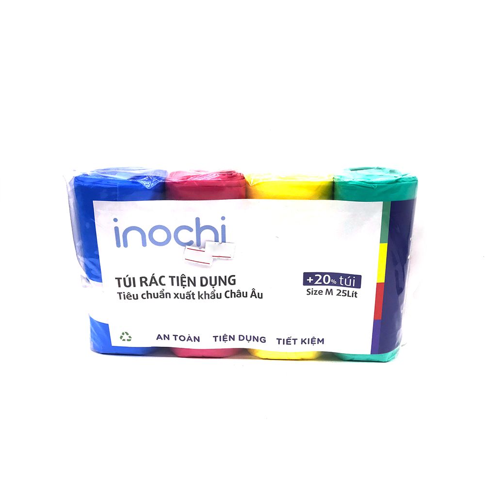 Lốc 4 Túi Rác Tiện Dụng Inochi Đủ Màu Size M (28 Túi)