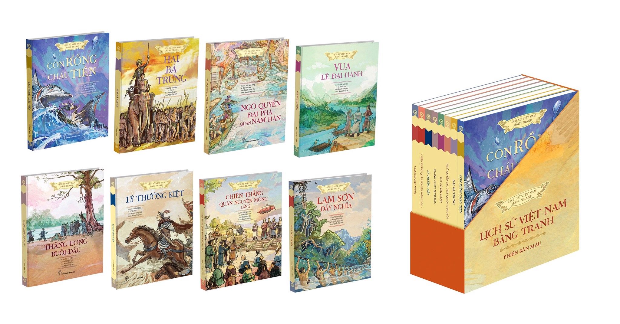 Bộ Sách Lịch Sử Việt Nam Bằng Tranh (Bản Màu) - Phiên Bản Tiếng Việt (Bộ Hộp 8 Cuốn)