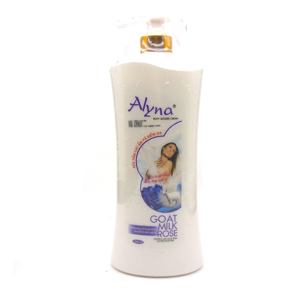 Sữa Tắm Alyna Budy Shower Cream Goat Milk Rose Giữ Ẩm Và Mềm Da 1200ml