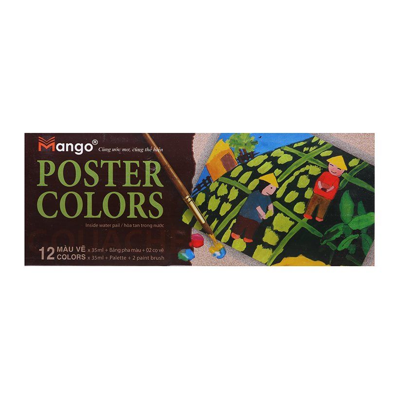 Màu Mango Poster Colors - 12 Màu Vẽ - 35ML