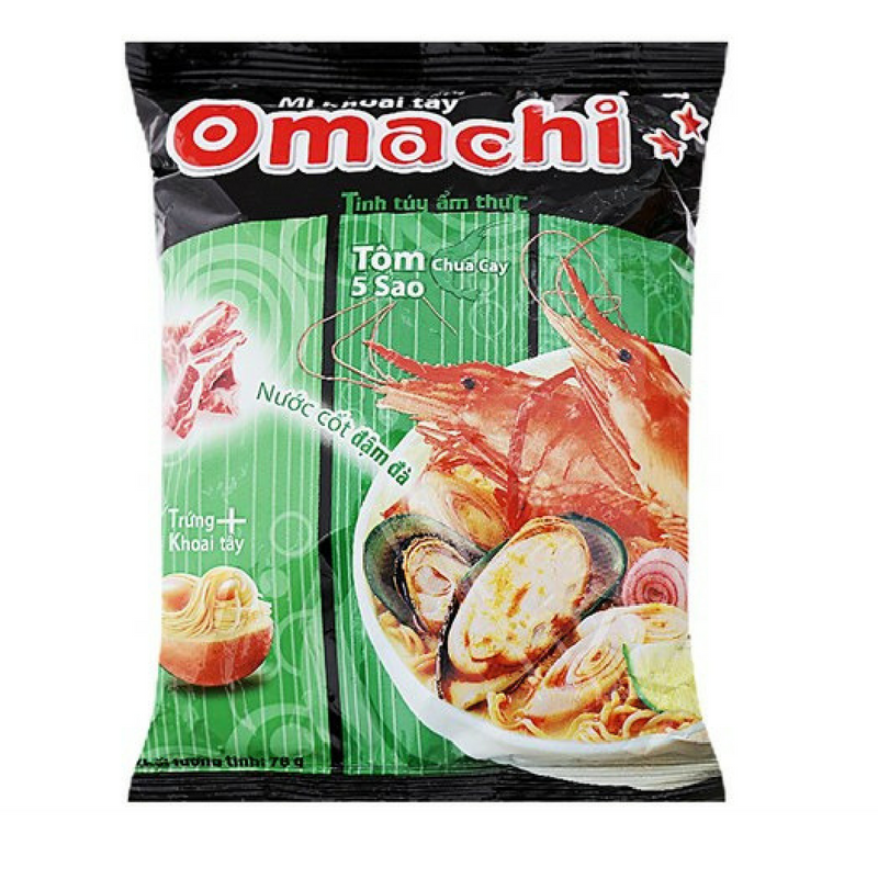 Mì Khoai Tây Omachi Tôm Chua Cay 5 Sao - 78g