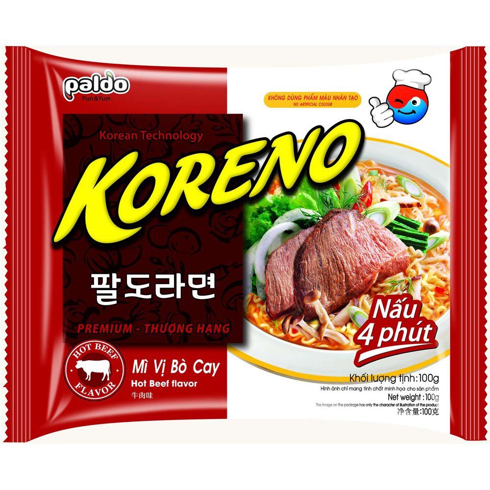 Mì HQ Koreno vị bò cay 100gr*24gói