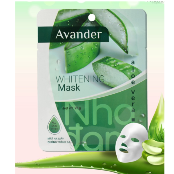 Mặt Nạ Giấy Dưỡng Trắng Da Tinh Chất Nha Đam Avander 25g