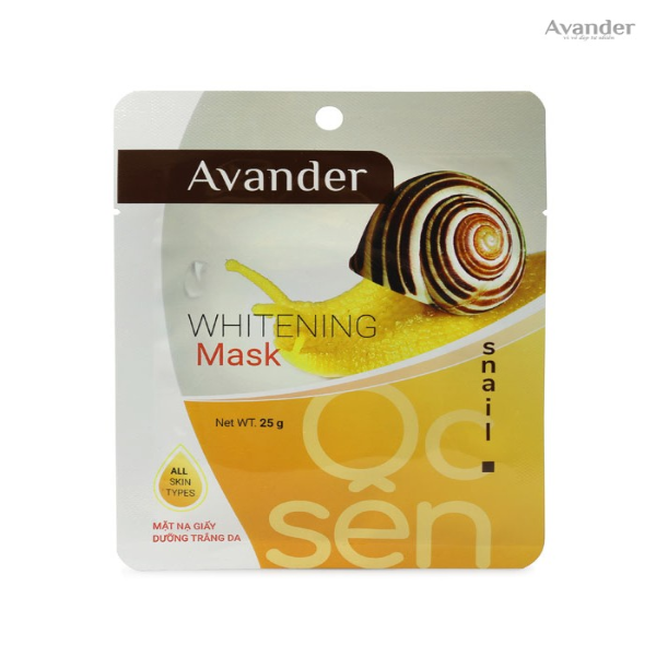 Mặt Nạ Giấy Dưỡng Trắng Da Tinh Chất Ốc Sên Avander 25g