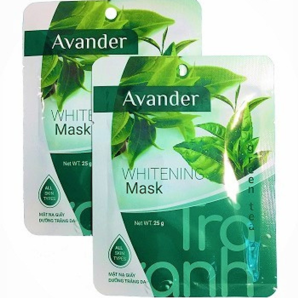 Mặt Nạ Giấy Dưỡng Trắng Da Tinh Chất Trà Xanh Avander 25g