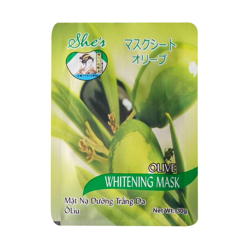  Mặt Nạ She's Dưỡng Trắng Da Chiết Xuất Dầu Oliu (30g) 