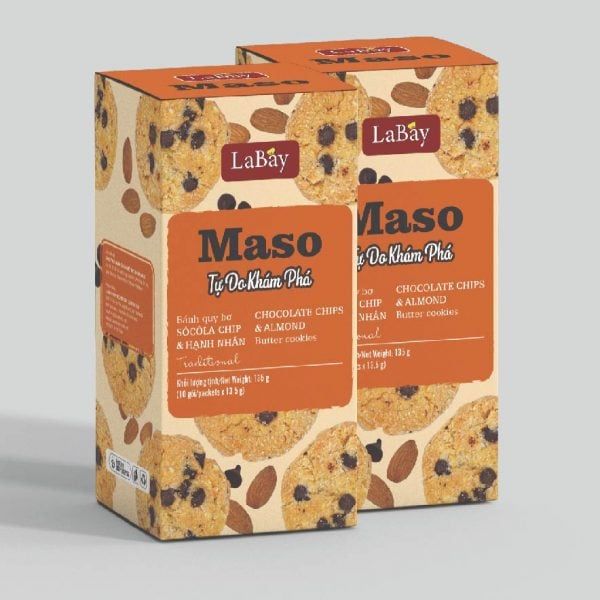 Bánh Cookies Hạnh Nhân & Socola Maso - LaBay - 135g