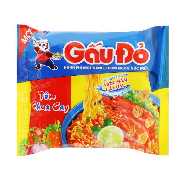 Mì Ăn Liền Gấu Đỏ Tôm Chua Cay 65g
