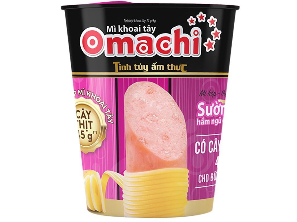 Mì Khoai Tây Omachi Sườn Hầm Ngũ Quả - Có Thịt - Ly 113gr