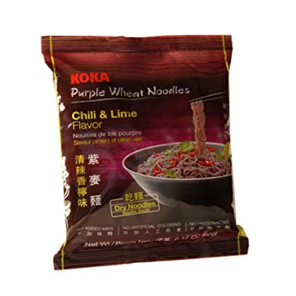 Mì Koka Purple Wheat - Chilli & Lime (Mì Koka Đặc Biệt - Mì Xào Khô) (60g)