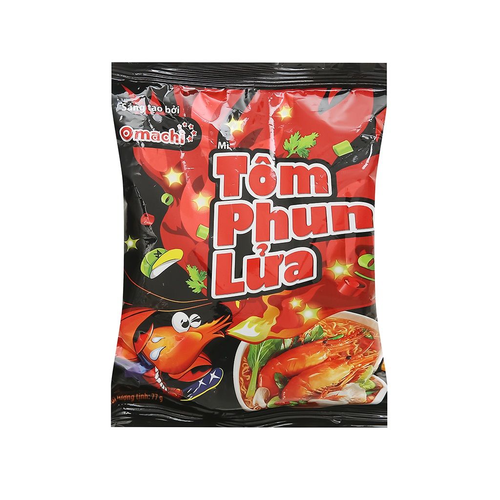 Mì Omachi Tôm Phun Lửa - Gói 77g