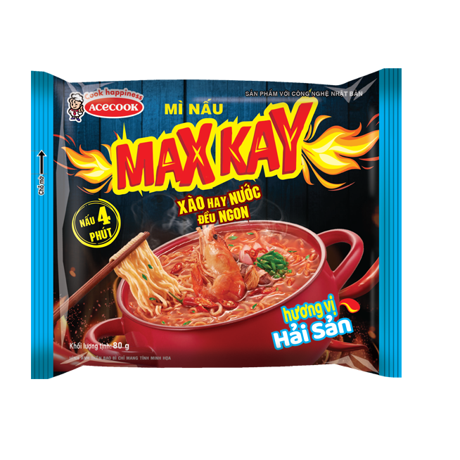 Mì Nấu Maxkay Vị Hải Sản - Gói 80gr
