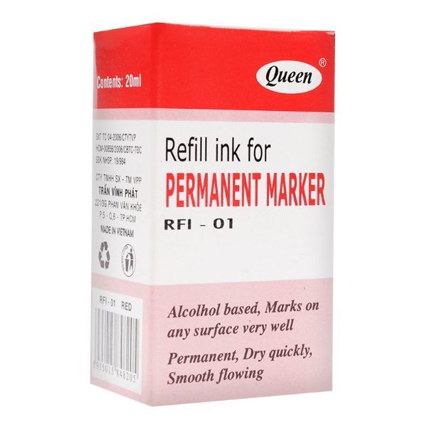 Mực Bút Lông Dầu Queen RFI-01 (Màu Đỏ)