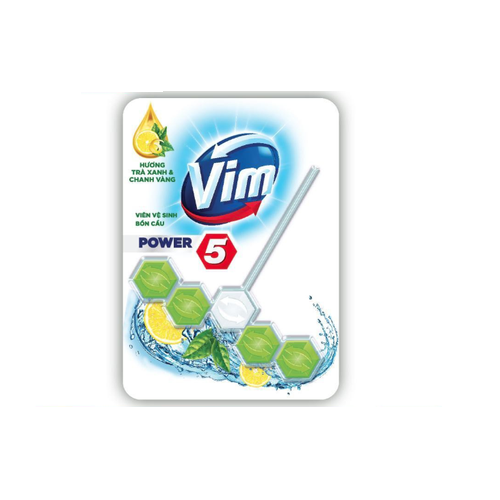 Vim viên treo bồn cầu trà xanh & chanh 55g