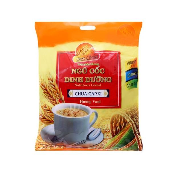 Ngũ Cốc Dinh Dưỡng Chứa Canxi Hương Vani Best Choice 500g (20 Gói)