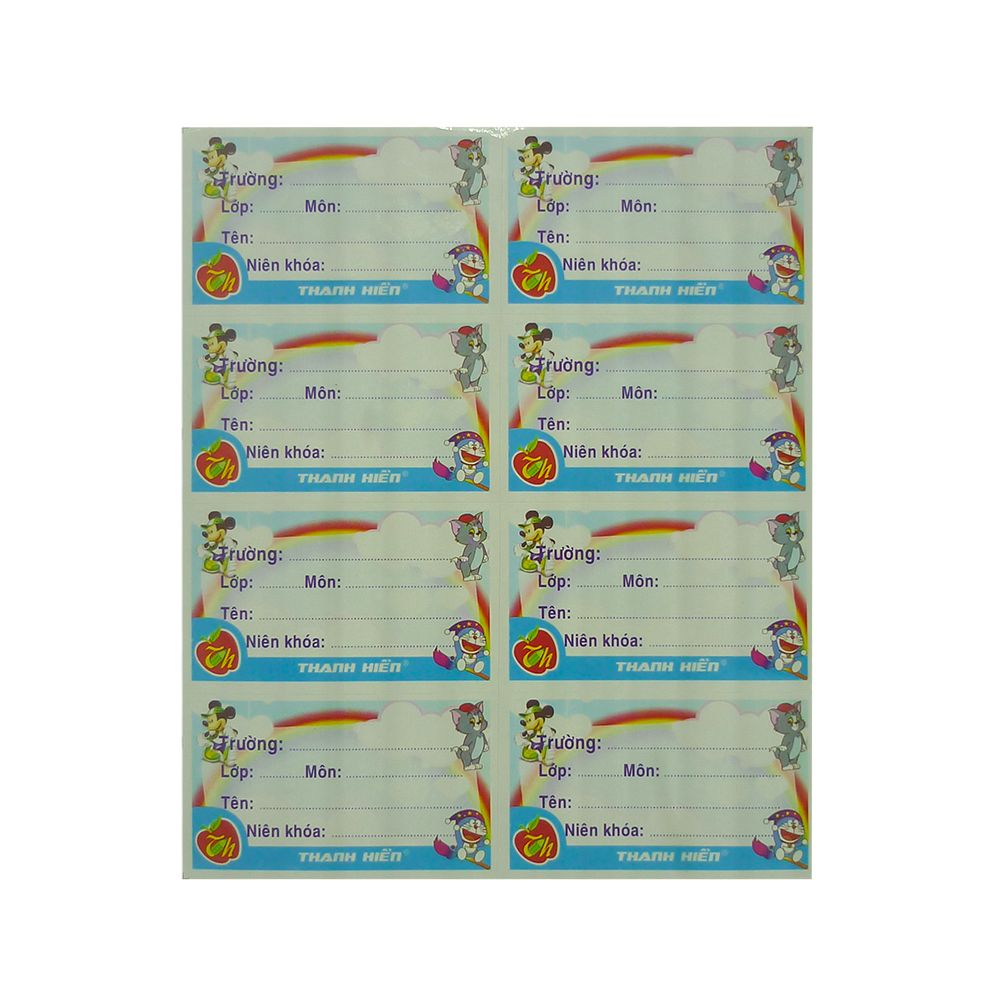 Nhãn Vở 8 Ô Đại (Xấp 40 Cái)