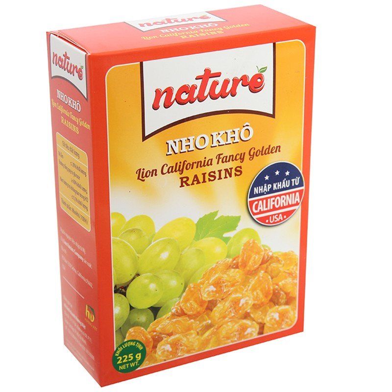 Nho khô lớn hộp giấy 225gr