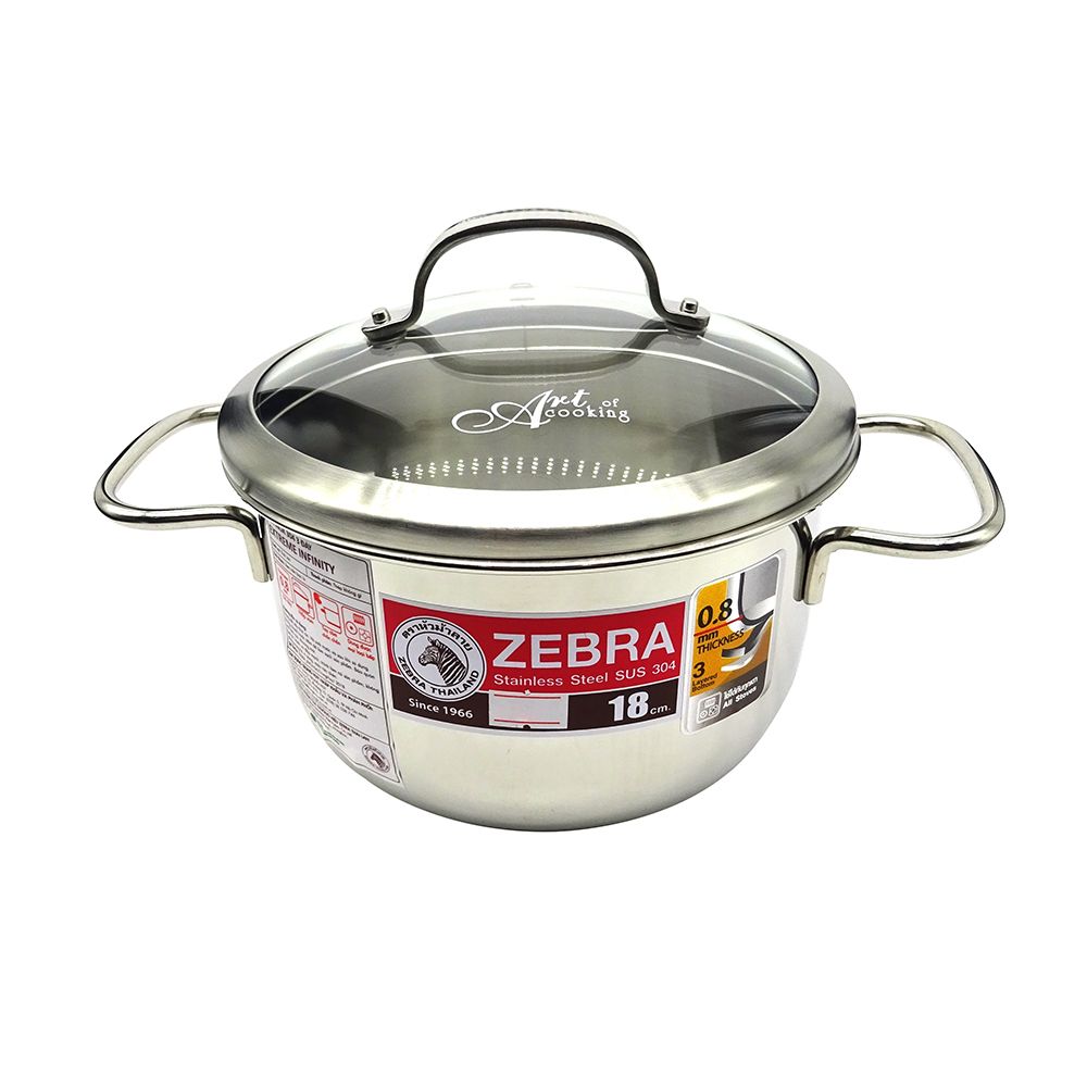 Nồi Inox 304 Nắp Kính Extreme Infinity Zebra 2,5L 18cm