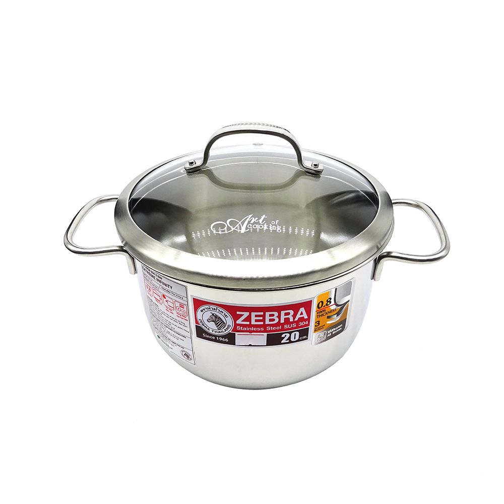 Nồi Inox Nắp Kính Exteme Infinity Zebra 162296 20cm 3,5L
