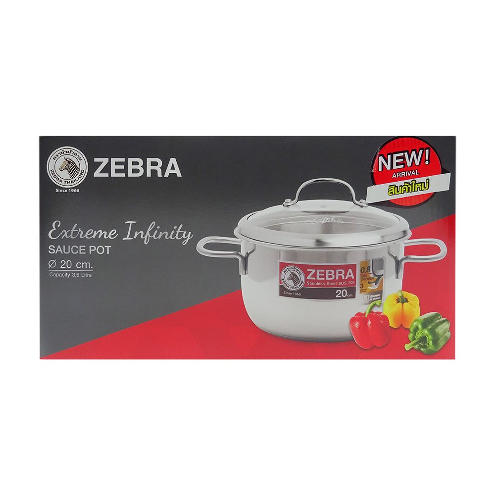 Nồi Inox Nắp Kính Exteme Infinity Zebra 162296 20cm 3,5L