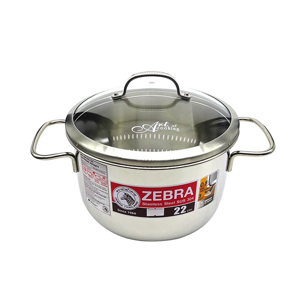 Nồi Inox Nắp Kính Exteme Infinity Zebra 162297 22cm 4,5L