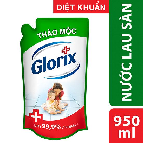 Nước Lau Sàn Diệt Khuẩn Glorix Hương Thảo Mộc Dạng Túi ( 950ml)