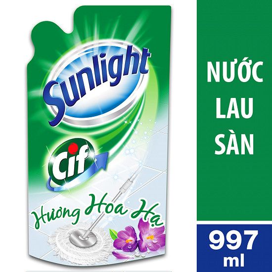 Nước Lau Sàn Sunlight Hương Hoa Hạ Dạng Túi ( 997ml)