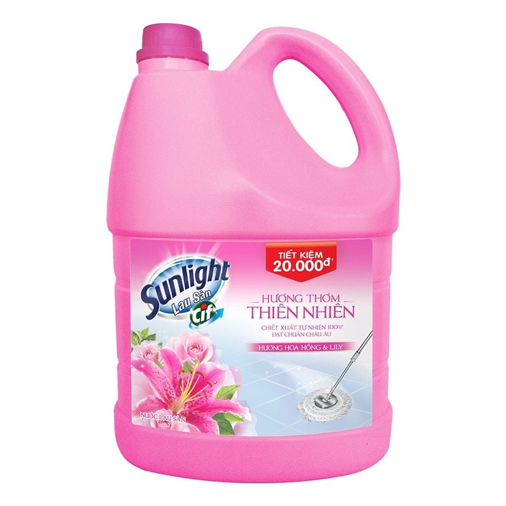 Nước Lau Sàn Sunlight Hương Hoa Hồng Và Lily (3.8 Kg)