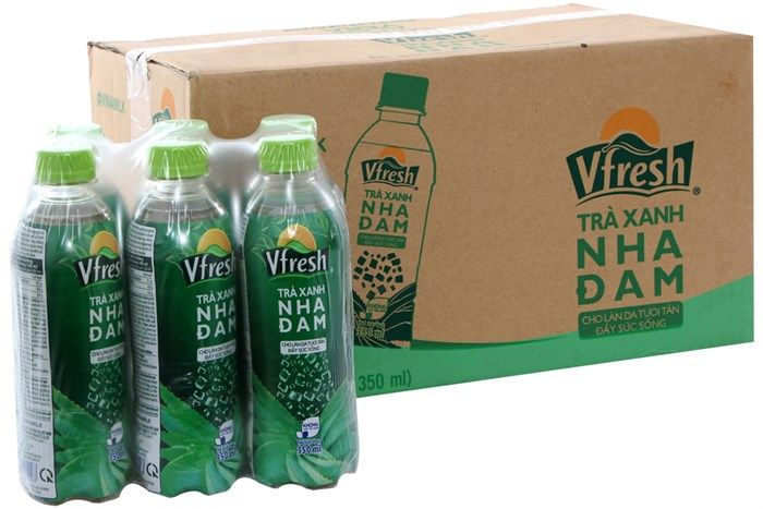 Nước Trà Xanh Nha Đam Vfresh (350ml / Chai)