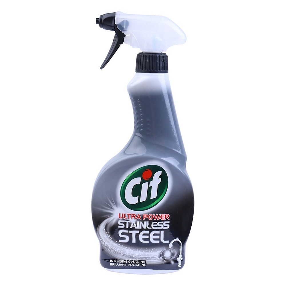 Nước Xịt Lau Thép Không Gỉ Cif Ultra Power Stainless Steel (450ml)