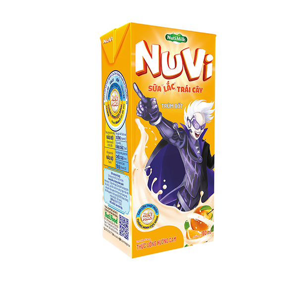NuVi Thức uống hương Cam Sữa lắc trái cây hộp 180ml