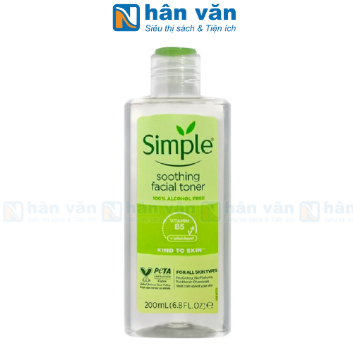 Nước Hoa Hồng Simple Làm Dịu Da & Cấp Ẩm Không Cồn 200ml