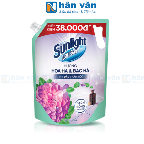  Nước Lau Sàn Sunlight Tinh Dầu Thảo Mộc Hoa Hạ Bạc Hà - Túi 3.58 lít 