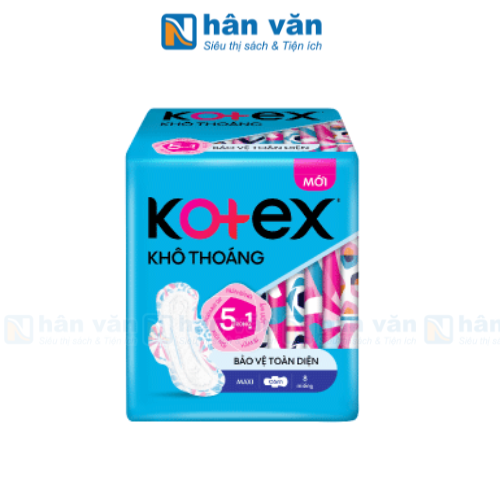  Băng Vệ Sinh Kotex Khô Thoáng Maxi Dày Cánh 23cm 8 Miếng 