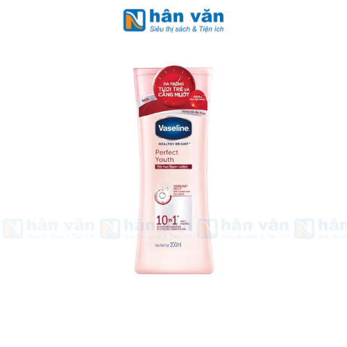  Sữa Dưỡng Thể Vaseline Trắng Da Perfect Youth 10 Lợi Ích - 200ml 