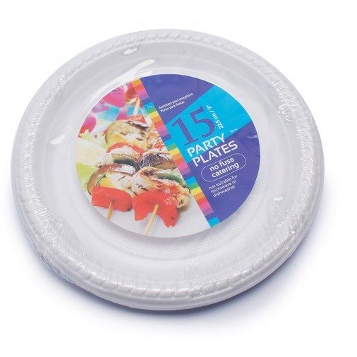 Dĩa Nhựa Trắng Bộ 15 Cái 22.5 cm