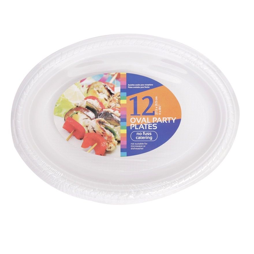 Dĩa Nhựa Hình Oval 12 Cái
