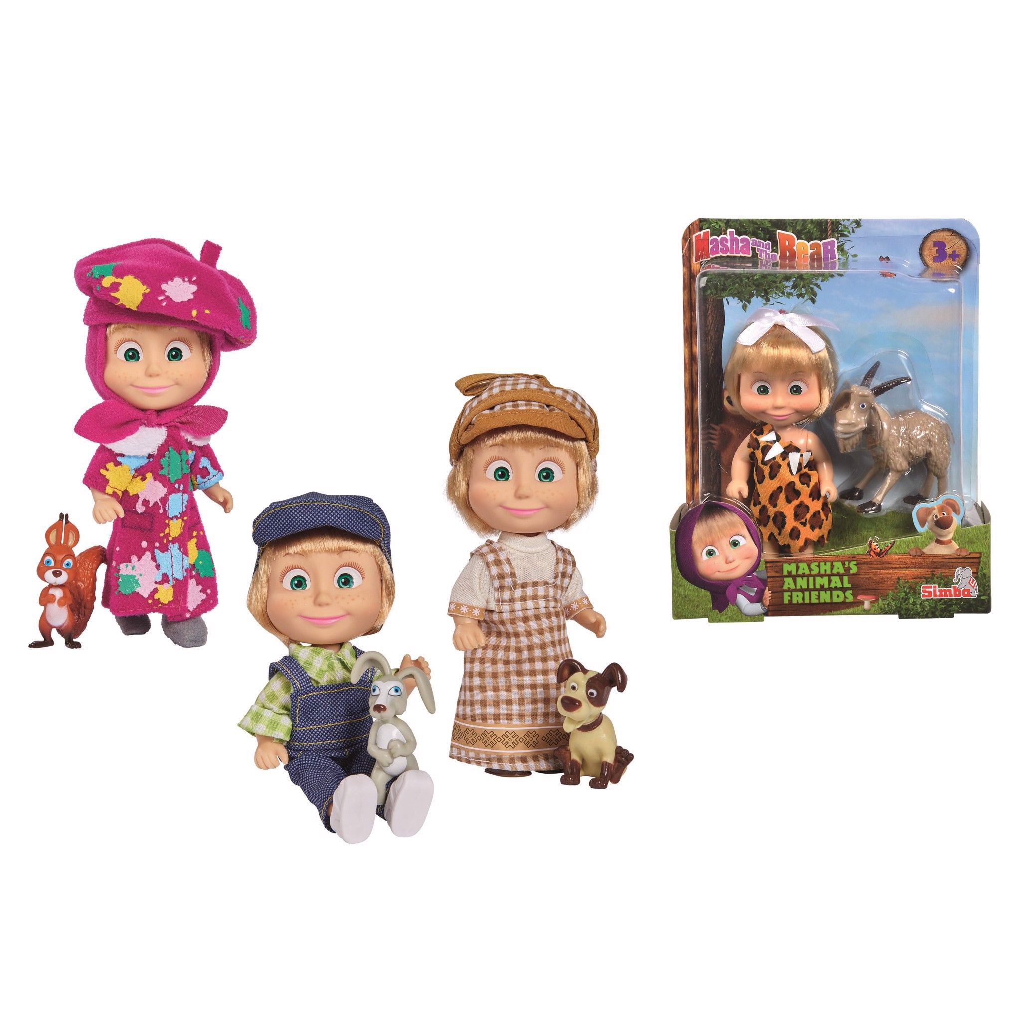 109301057 Đồ Chơi Búp Bê MASHA AND THE BEAR Masha's Animal Friends