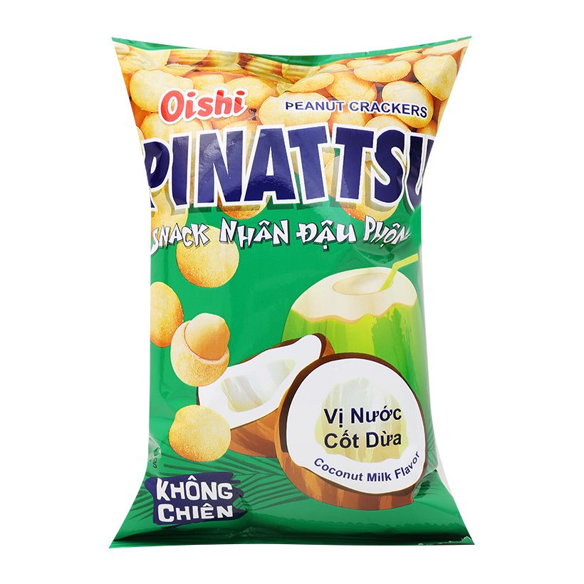 Snack Nhân Đậu Phộng Pinattsu - Vị Nước Cốt Dừa (Gói 48g)