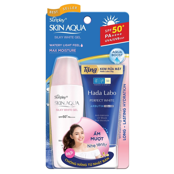Sữa chống nắng Sunplay 70g Skin Aqua Silky White Gel SPF50