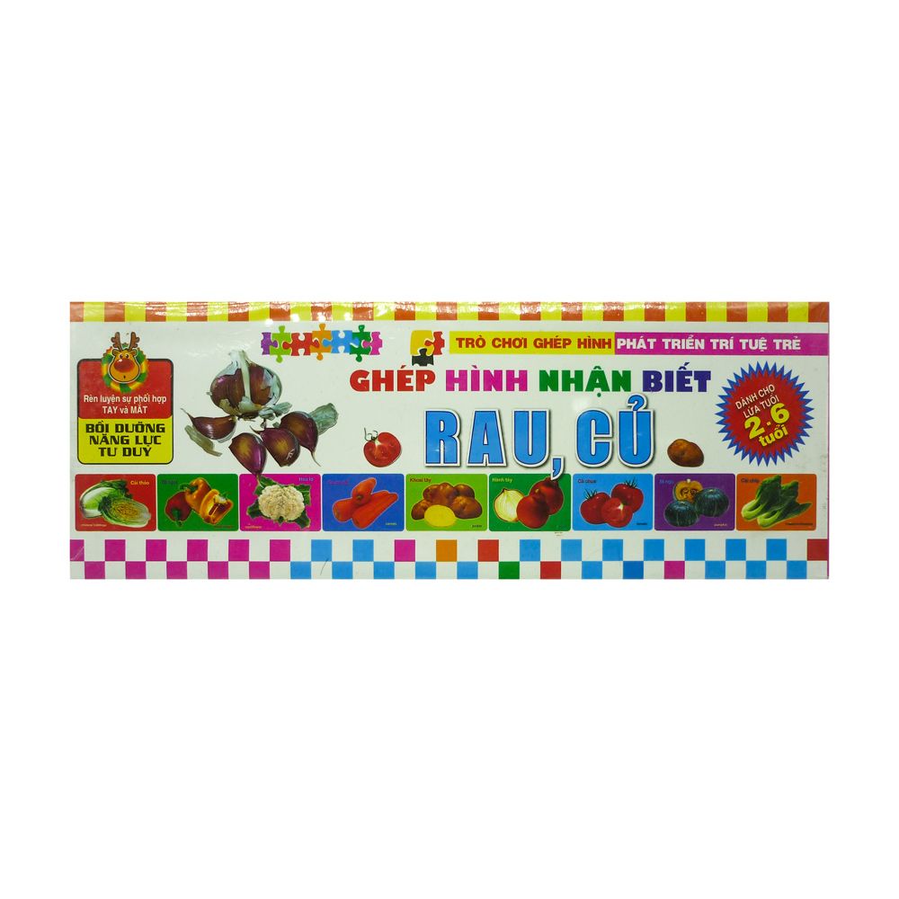 Trò Chơi Ghép Hình Phát Triển Trí Tuệ Trẻ - Ghép Hình Nhân Biết Rau Củ (Dành Cho Lứa Tuổi 2 - 6 Tuổi)