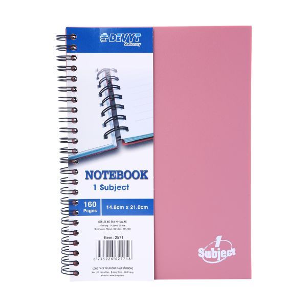 Sổ Tay Lò Xo Bìa Nhựa A5 Devyt 14.8 x 21.0 cm (160 Trang)