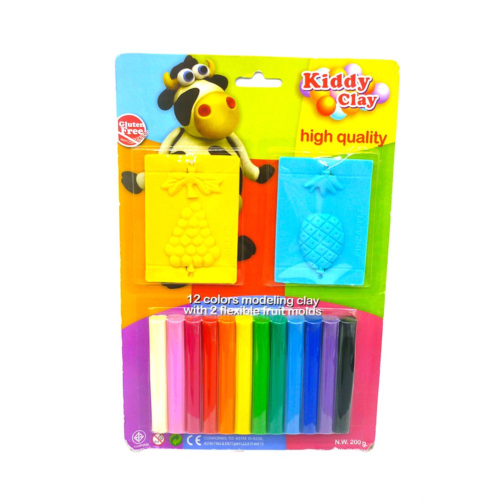 Sáp Nặn Thủ Công 12 Màu Kiddy Clay Và Bong Bóng ST-200-12+2FM