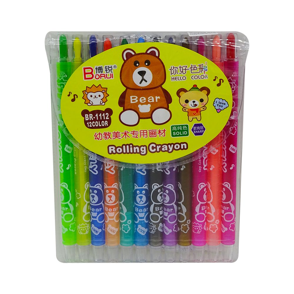 Sáp Vặn Rolling Crayon BR-1112 12 Màu