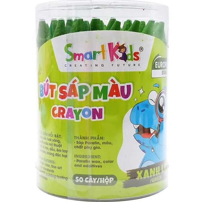 Sáp màu Dino màu đơn/CR12 (50 cây/hộp) Màu xanh lá